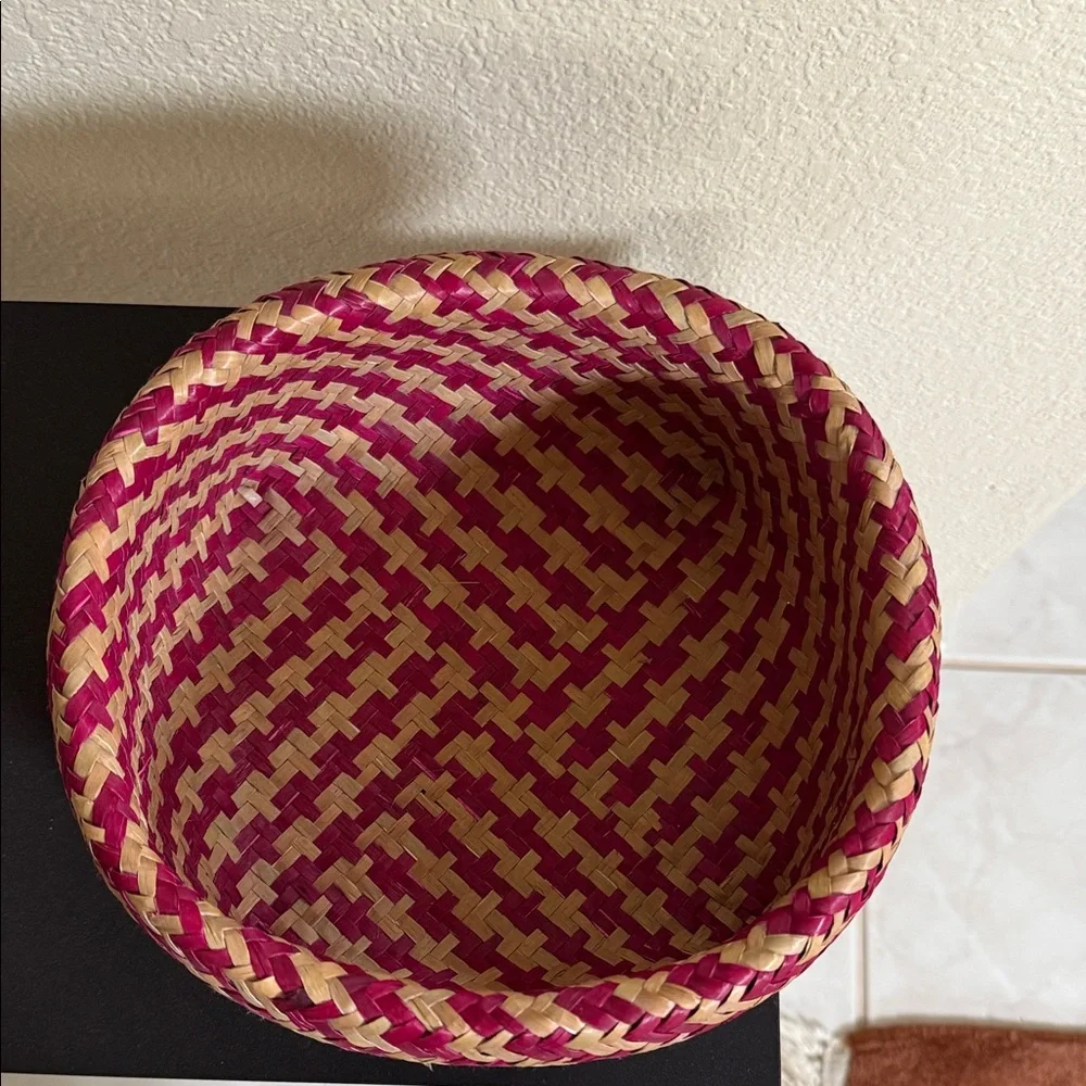 Woven red and Tan Basket